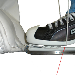how to fit a hockey goalie leg pad to skate laces